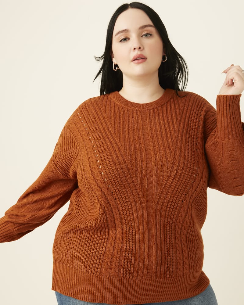 Front of plus size Cecily Bishop-Sleeve Sweater by Meri Skye | Dia&Co | dia_product_style_image_id:171263